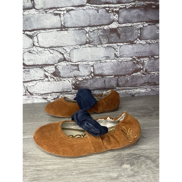 Sam Edelman Felicity Mustard Navy Bow Ballet Flats Shoes Big Kids Sz 3M US/34EU - Picture 15 of 16